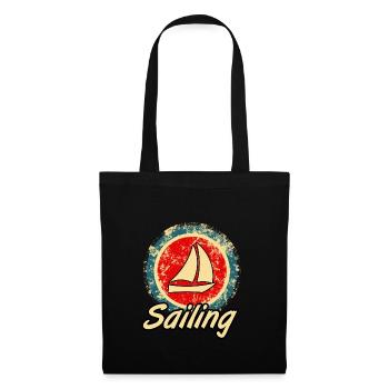 voile rétro - Sac en tissu - noir - Devant