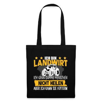 LANDWIRT - ICH KANN DUMME MENSCHEN NICHT HEILEN - Stoffbeutel - Schwarz - Vorne
