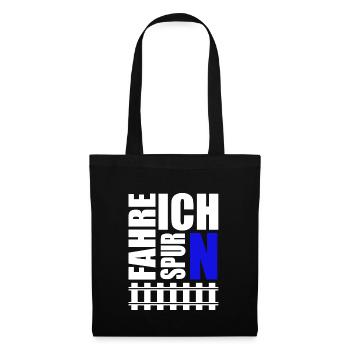 Ich Fahre Spur N Modelleisenbahn - Stoffbeutel - Schwarz - Vorne