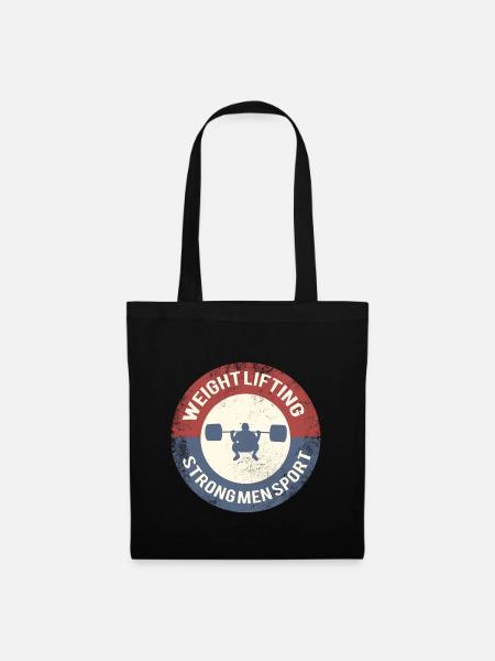 weightlifting. weight lifting. gewichtheben. - Stoffbeutel - Schwarz
