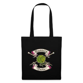 Knitters Unite - Tote Bag - black - Front