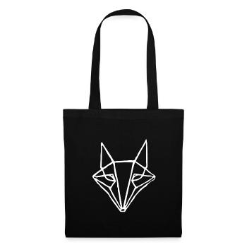Ein Fuchs aus Origami gefaltet - Stoffbeutel - Schwarz - Vorne