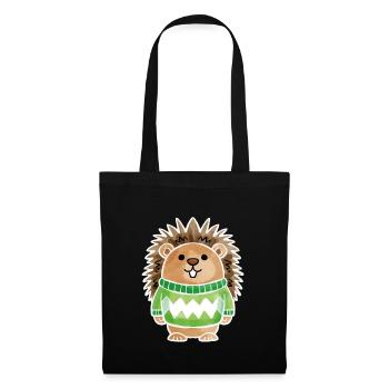 Hedgehog sweater white - Tote Bag - black - Front