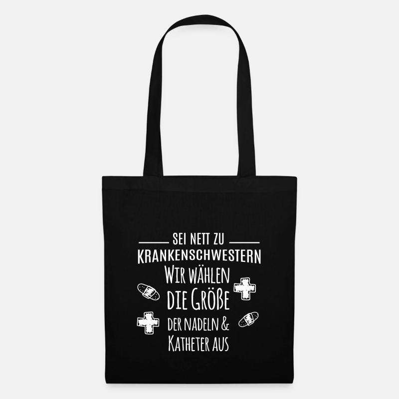 Geschenk EKG Herzschlag Kinderkrankenschwestern - Stoffbeutel - Schwarz