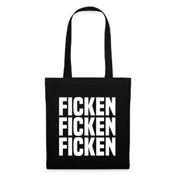 Ficken ficken Ficken white - Stoffbeutel - Schwarz - Vorne