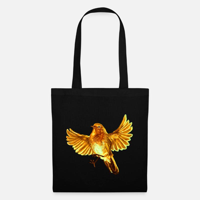 oiseau jaune - Sac en tissu - noir