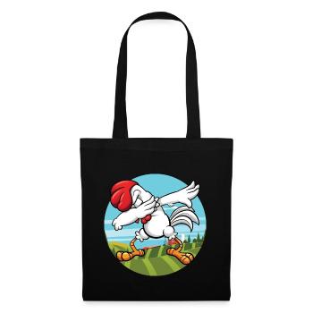 Dabbing Poulet | Coq d'animal de ferme dansant - Sac en tissu - noir - Devant