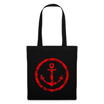 Anker Anchor Maritim Symbol - Stoffbeutel - Schwarz - Vorne