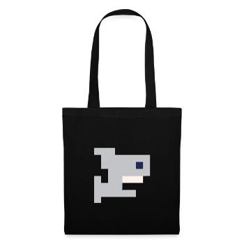 Sharky Hai Shark Sea Poisson Design Design Pixel 8bit - Sac en tissu - noir - Devant