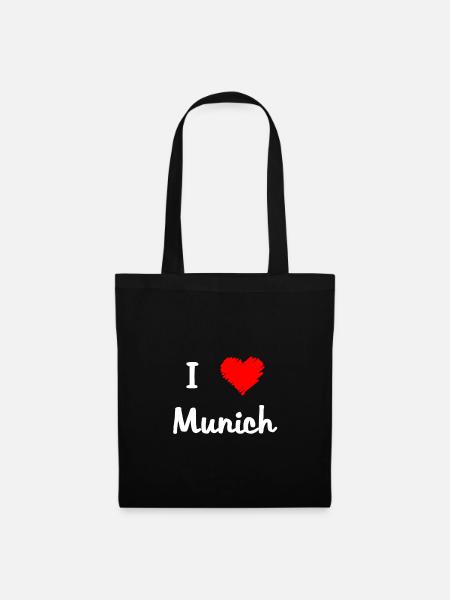 I love Munich - Stoffbeutel - Schwarz