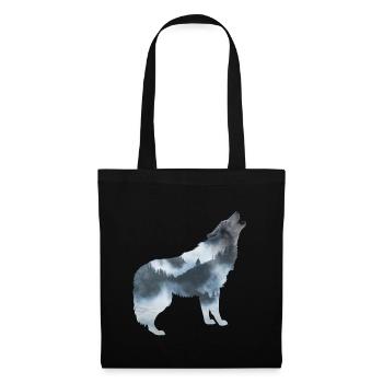 wolf in the forest natural mountains animal - Tote Bag - black - Front