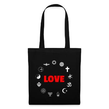 Love Religionen Weltreligionen Symbole Jaismus Tao - Stoffbeutel - Schwarz - Vorne