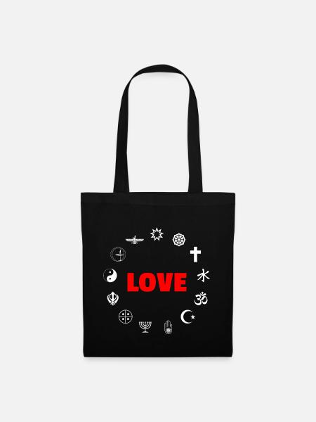 Love Religionen Weltreligionen Symbole Jaismus Tao - Stoffbeutel - Schwarz