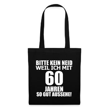 Cadeau d'anniversaire 60 - Sac en tissu - noir - Devant