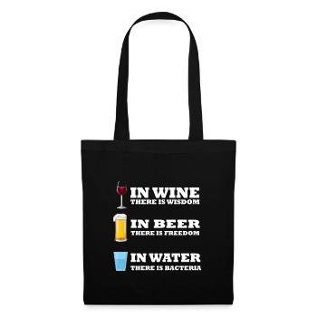 in wine Funny t-shirts beer and wine - Tote Bag - black - Front