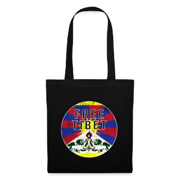 Manifestation contre l'oppression au Tibet et en Chine - Sac en tissu - noir - Devant