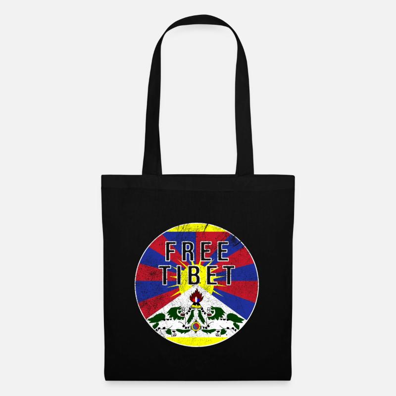Free Tibet China oppression protest - Tote Bag - black