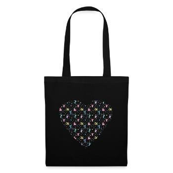 Gymnastique Féminine Silhouette Coeur - Sac en tissu - noir - Devant
