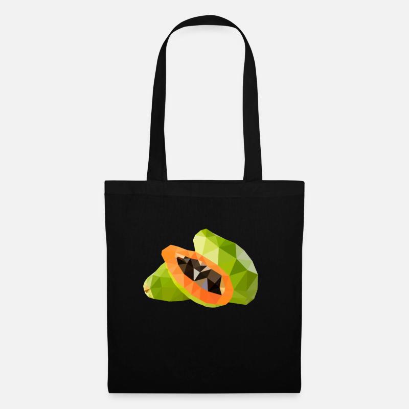 Papaye low poly - Sac en tissu - noir