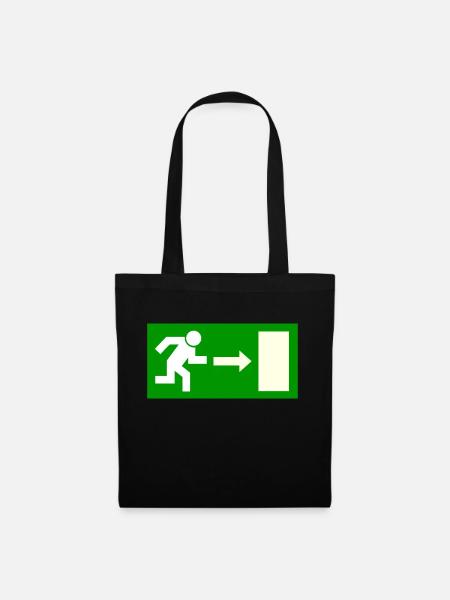 Exit Schild Vorlage zum personalisieren - Stoffbeutel - Schwarz