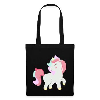 Licorne - licorne - Sac en tissu - noir - Devant