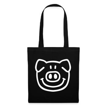 porc - Sac en tissu - noir - Devant