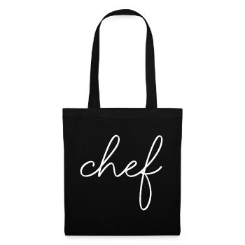 Chef Spruch Schrift Sprüche - Stoffbeutel - Schwarz - Vorne