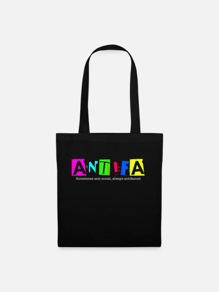Antifa - Sometimes anti-social, always antifascist - Sac en tissu - noir