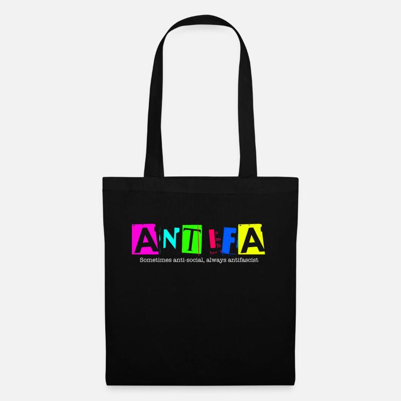 Antifa - Sometimes anti-social, always antifascist - Stoffbeutel - Schwarz