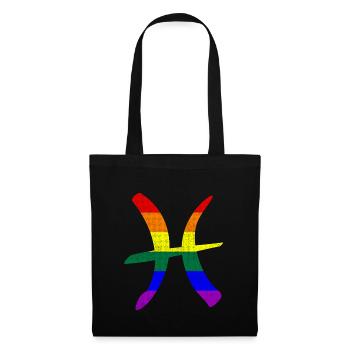LGBT Gay Pride Flag Pisces Zodiac Sign - Tote Bag - black - Front