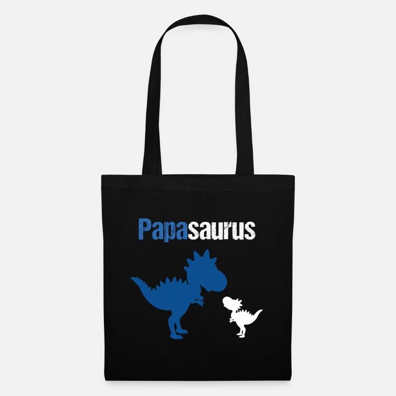 Papasaurus Dinosaurier für Papa Vatertag Geschenk - Stoffbeutel - Schwarz