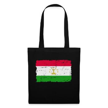 Flag of Tajikistan - Tadschikistan Flagge - Tote Bag - black - Front