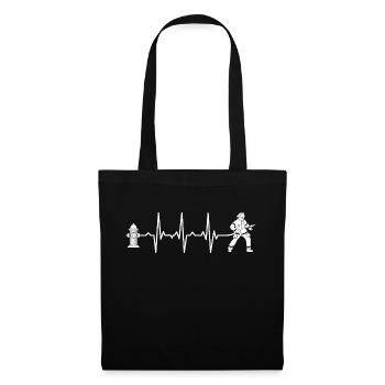Firefighter Firefighter Heartbeat - Tote Bag - black - Front
