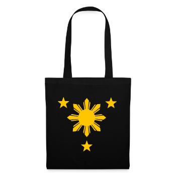 Filipino Filipina Philippinen Flagge Sun Stars - Stoffbeutel - Schwarz - Vorne