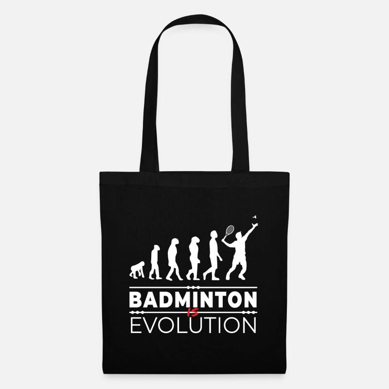Badminton is evolution - Message Humor Parodie - Stoffbeutel - Schwarz