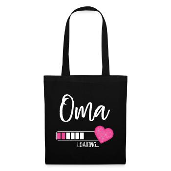 Oma Loading Herz Enkelin Mädchen Werdende Oma - Stoffbeutel - Schwarz - Vorne