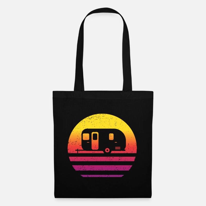 Camping Retro Style Vintage - Stoffbeutel - Schwarz