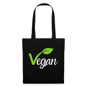 Vegan Veganer Vegetarisch No eat Animals Motiv - Stoffbeutel - Schwarz - Vorne