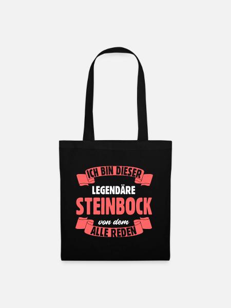 Sternzeichen Steinbock - Stoffbeutel - Schwarz