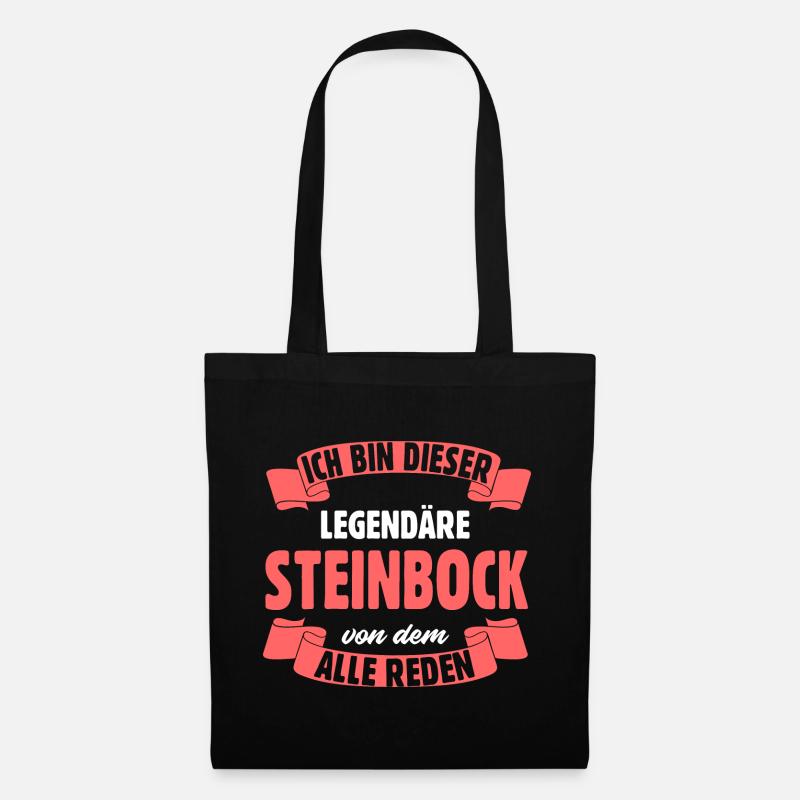 Sternzeichen Steinbock - Stoffbeutel - Schwarz