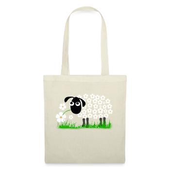 Mouton mignon avec la laine de fleurs pour les femmes - Sac en tissu - nature - Devant