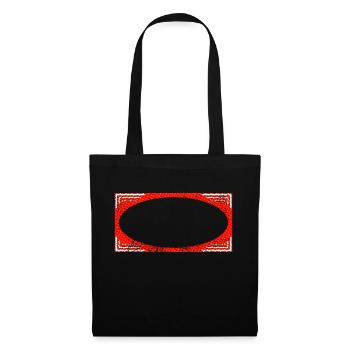 Élément de cadre rectangulaire avec effet grunge - Sac en tissu - noir - Devant