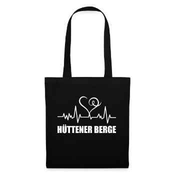 Heartbeat Hüttener Berge - Stoffbeutel - Schwarz - Vorne