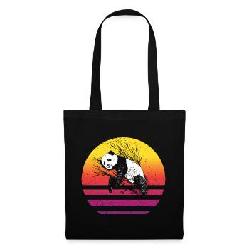 Panda Retro Style Vintage - Tote Bag - black - Front