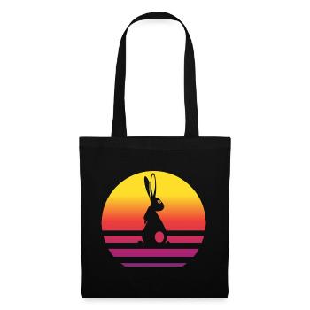 Lapin Rétro Style Vintage - Sac en tissu - noir - Devant