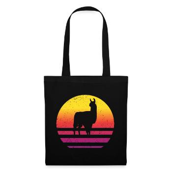 Lama Retro Style Vintage - Sac en tissu - noir - Devant