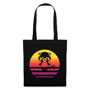 Red Panda Retro Style Vintage - Sac en tissu - noir - Devant