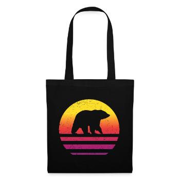 Ours Retro Style Vintage - Sac en tissu - noir - Devant