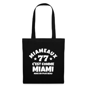 Meaux, Miami, 77 - Sac en tissu - noir - Devant