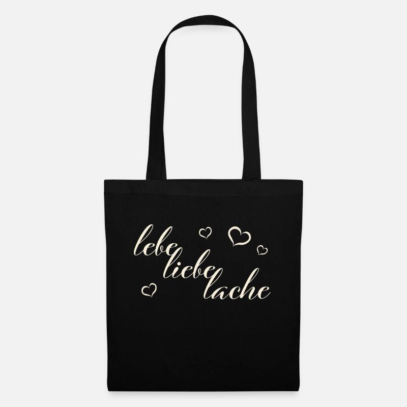 lebe liebe lache - Stoffbeutel - Schwarz